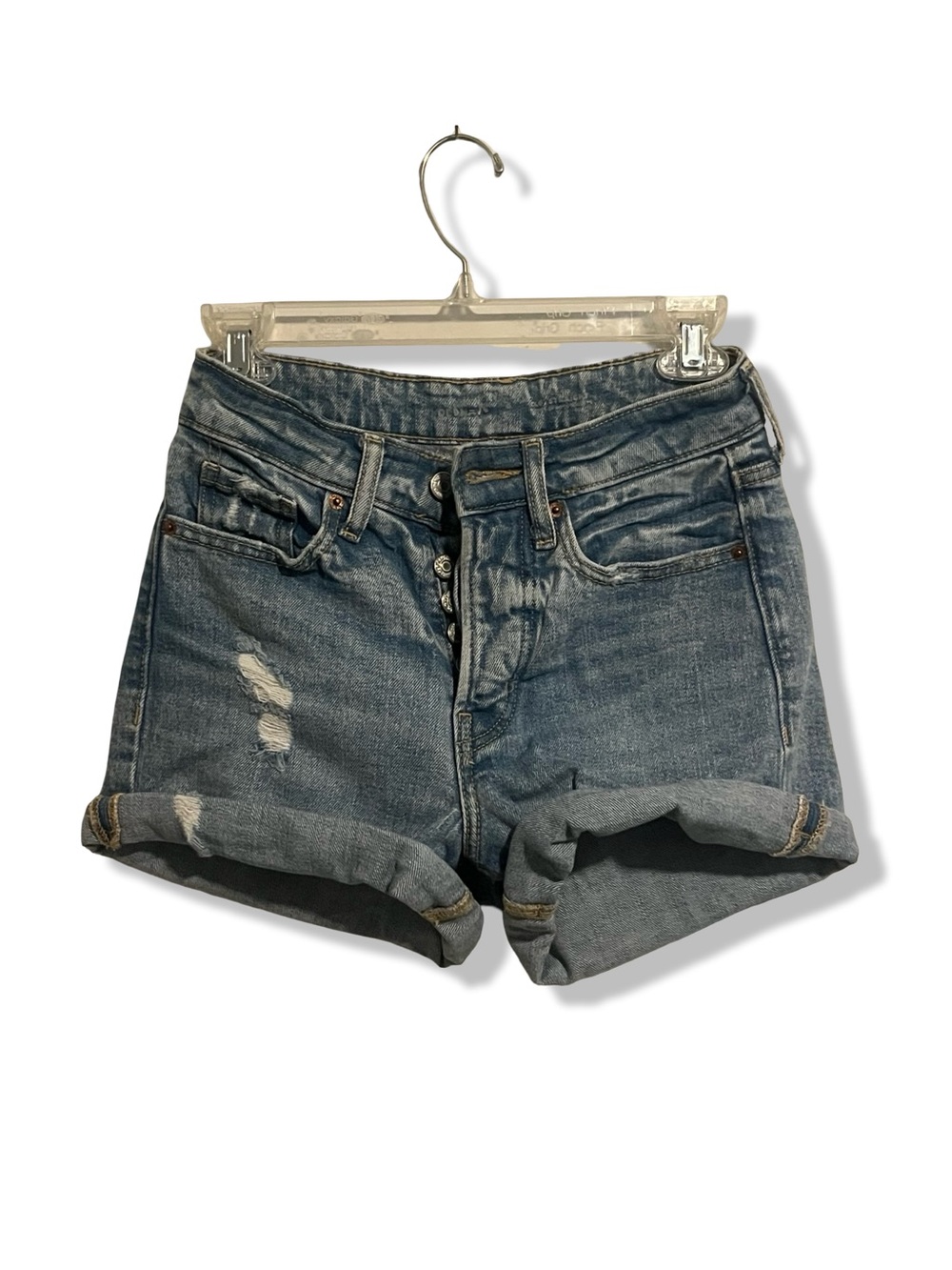 Old Navy Rolled Hem Distressed Denim Shorts - Light Blue